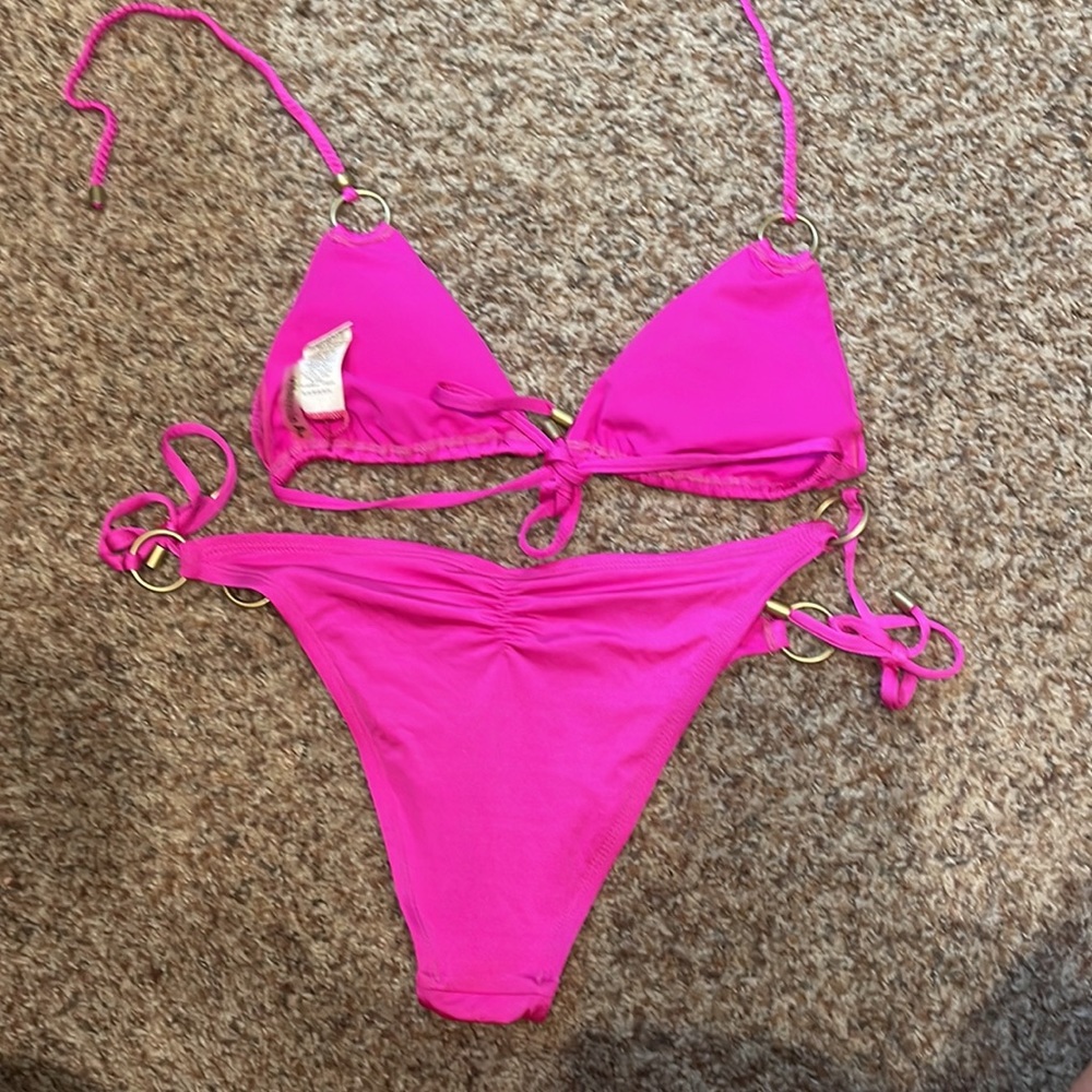 Vitamin A hot pink gold ring detail bikini - Picture 4 of 7